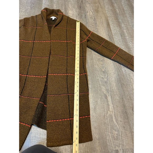 Time and Tru Women's Open Front Long Sleeve Cardigan Brown Plaid XS‎ 0-2 - Picture 7 of 8